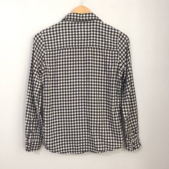 Forever 21 Black & White Check Button Down Flannel - Picture 5 of 6